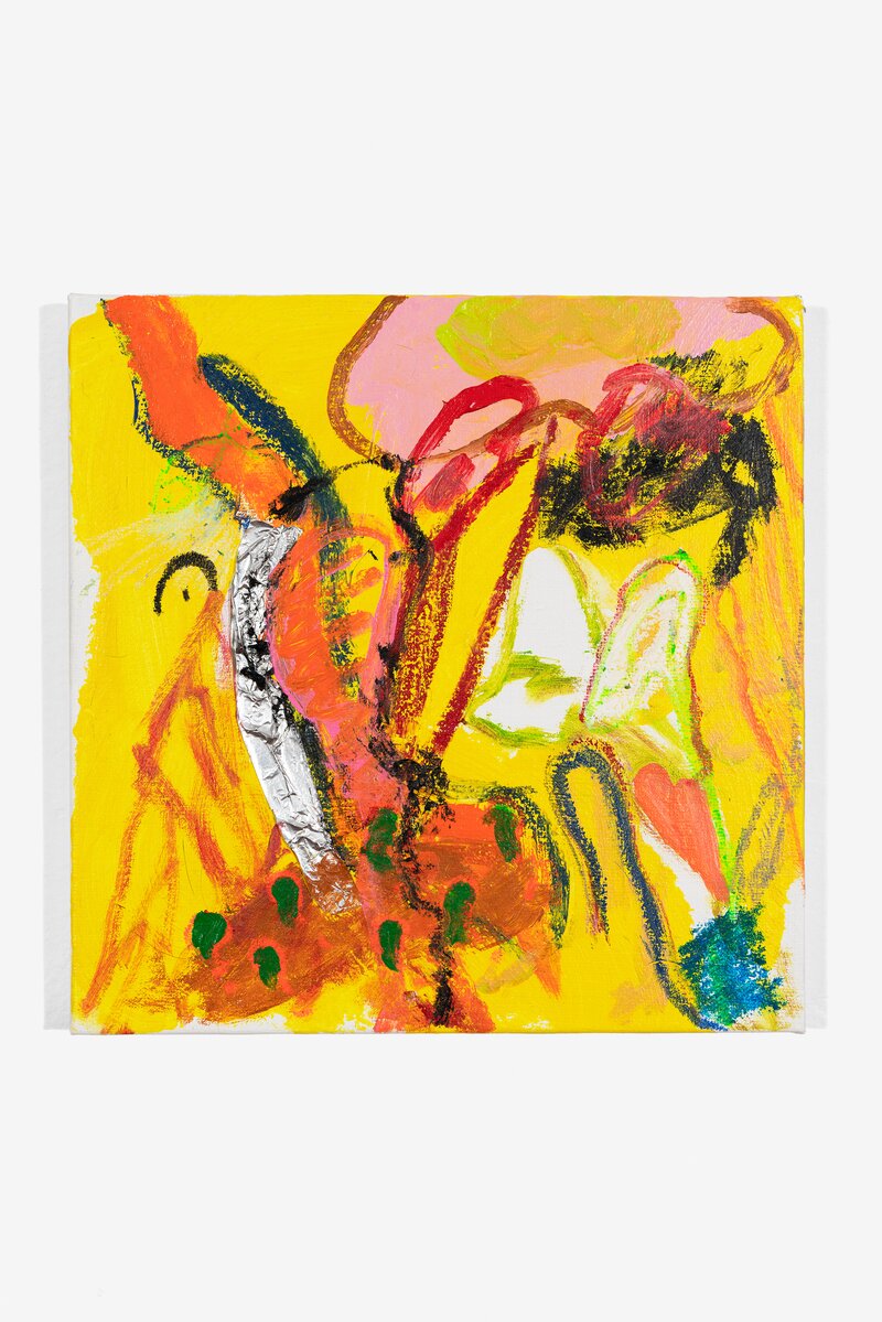 Yu ChengChen
*Sense of humor*
2023
acrylic, oil pastels, crayon, metal tape
40 x 40 cm