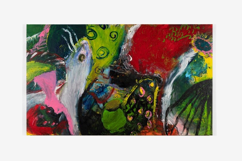 Yu ChengChen
*La fiaba costruita sopra le rovine*
2021
acrylic, oil pastels, pencil, crayon, charcoal, powdered pigments, ink
114 x 190 cm